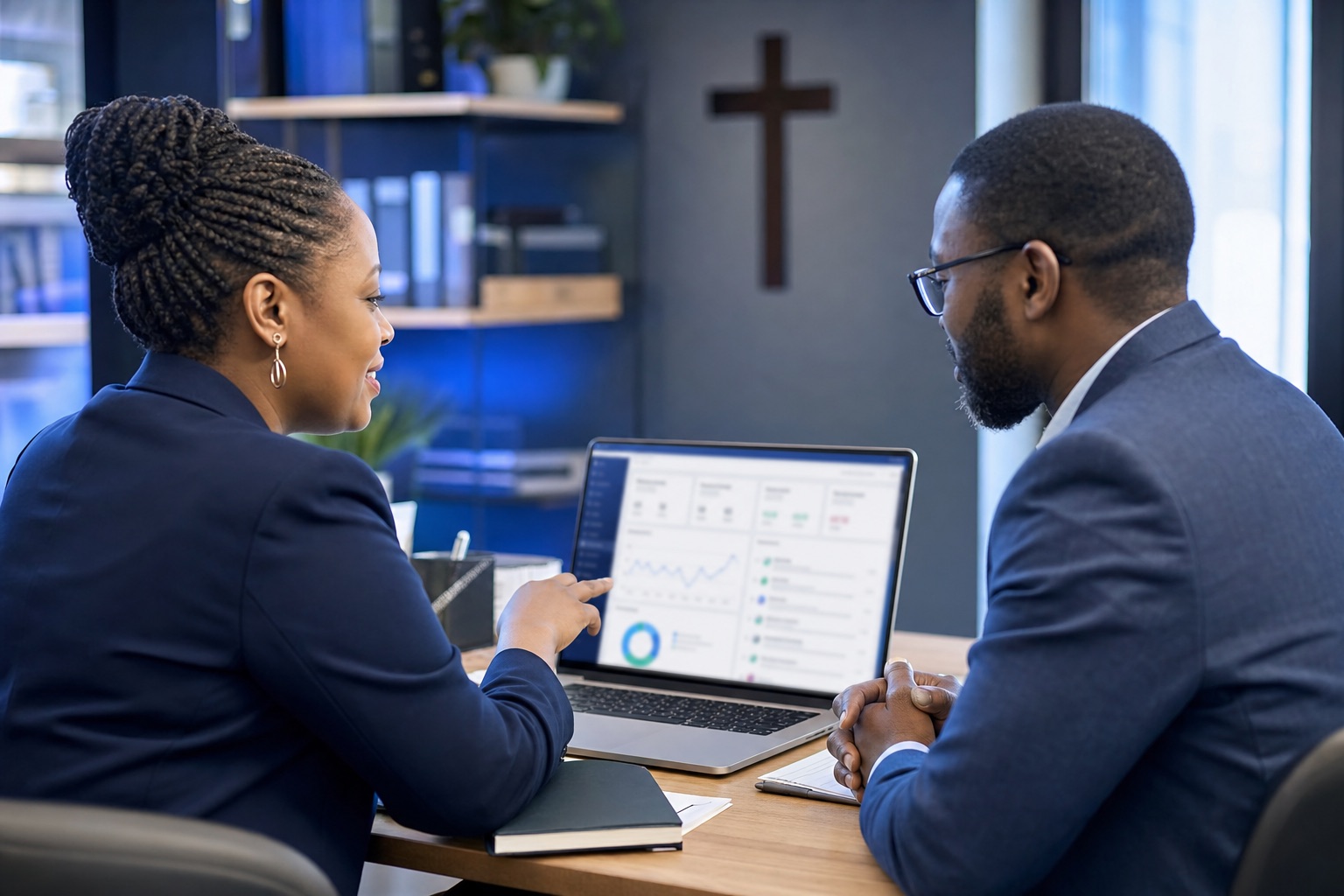 Church team managing administration together